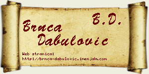 Brnča Dabulović vizit kartica
